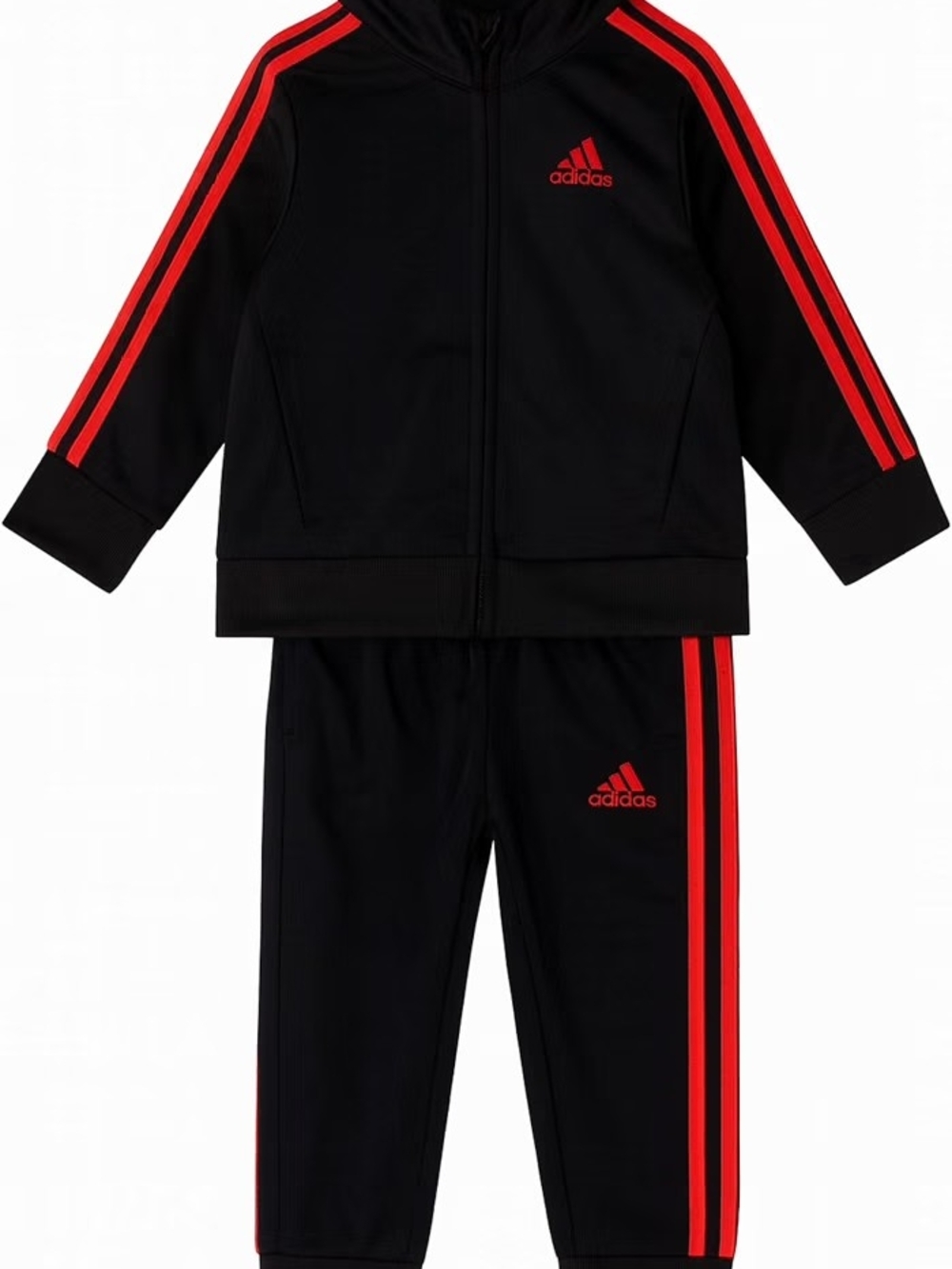 NWT Adidas Boys Classic Tricot Track Set Black Red Size 6